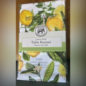 Michel Design Works Lemon Basil Table Runner NWT 72” Stonewall Kitchen